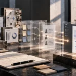 UX Research Methods: Choose by Decision Risk, Not Habit 4 Abstract research evidence hub with four illuminated pathways connecting different information structures to a central decision point. UX research methods