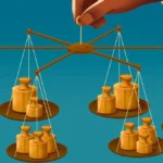RICE Sensitivity Analysis: When Product Rankings Change 4 A mechanical balance holding colored initiative cards at different levels, illustrating how small estimate changes can alter product prioritization. RICE sensitivity analysis